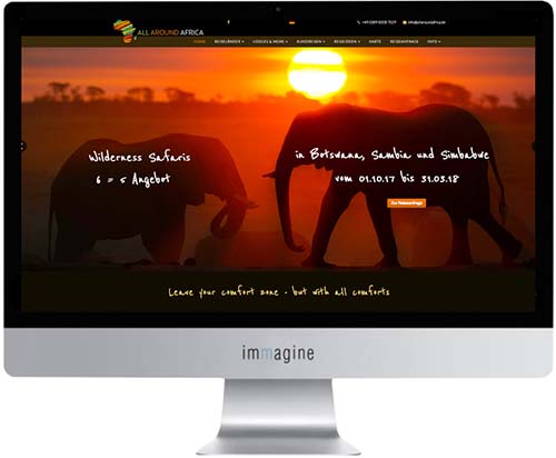 Website / Reiseportal für All Around Africa - Immagine Webagentur München