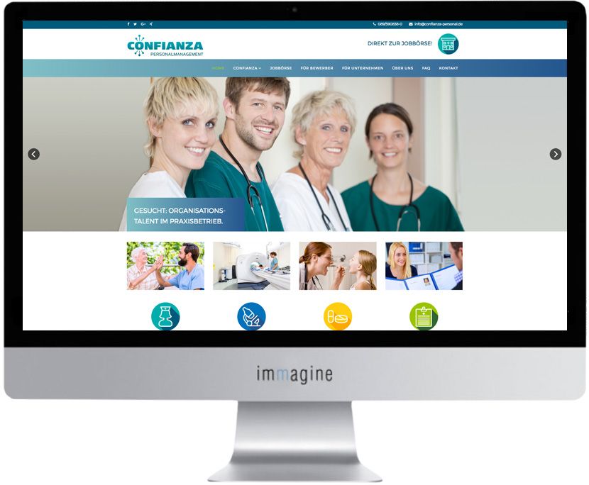 Website für Confianza Personalmanagement - Immagine Webagentur München