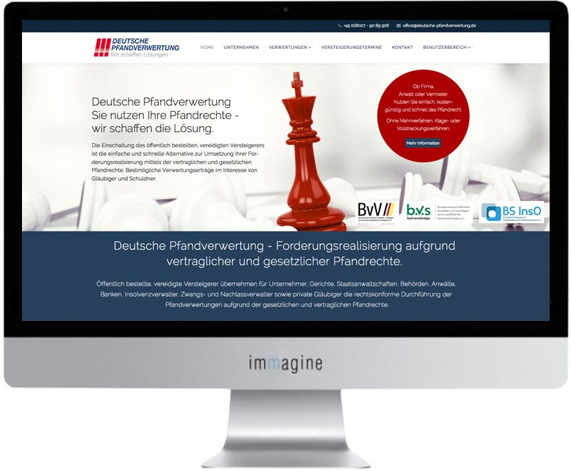 Website Deutsche Pfandverwertung - Immagine Werbeagentur München