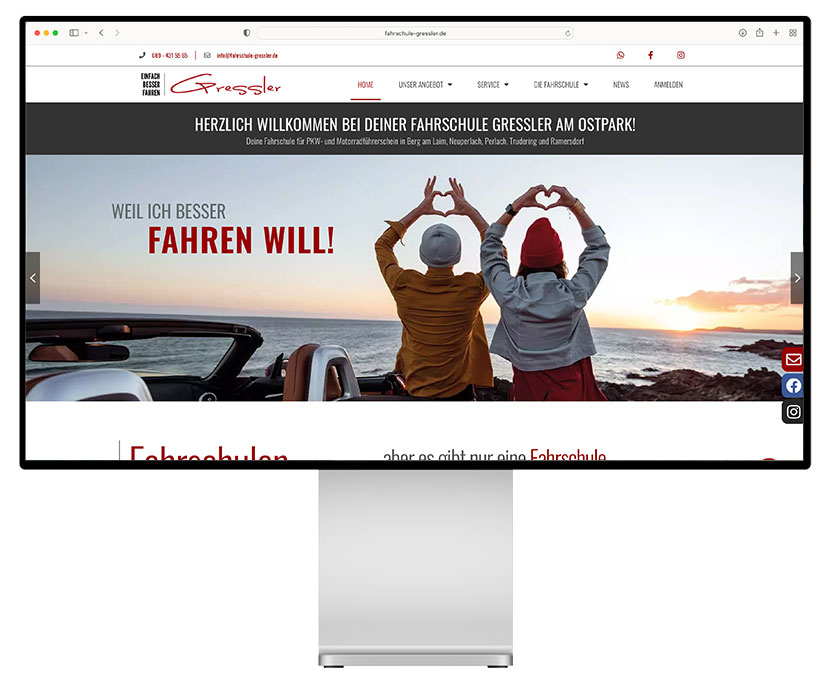 Website für  Fahrschule Gressler (NEU)