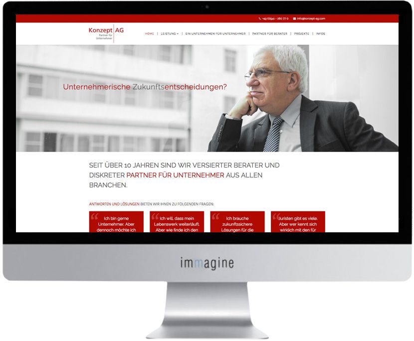 Websiteprogrammierung für die Konzept AG - Immagine Webagentur München