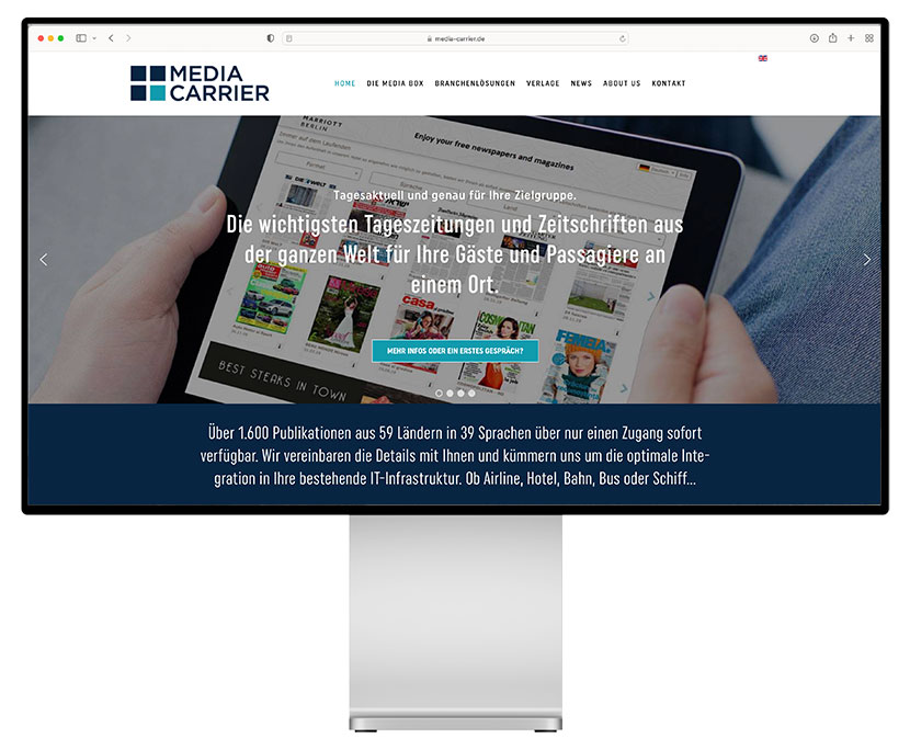 Website für Media Carrier Solutions GmbH