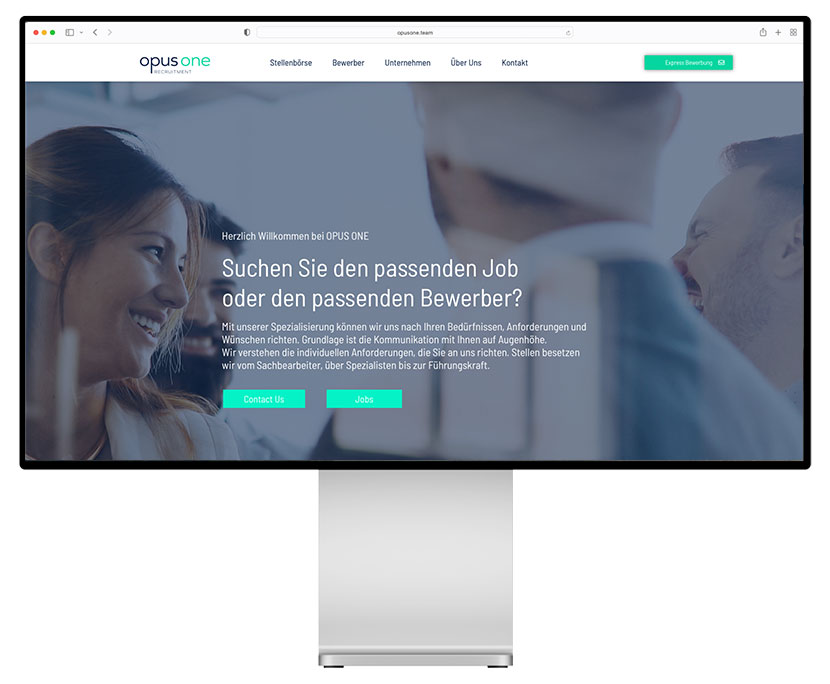 Website für OPUS ONE Recruitment GmbH  