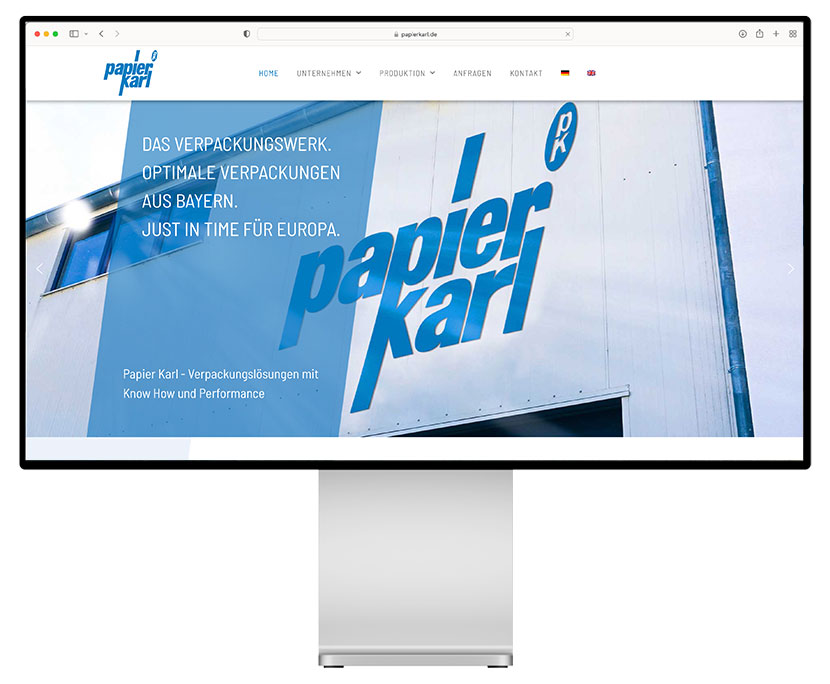 Website für Papier Karl GmbH & Co. Vertriebs KG