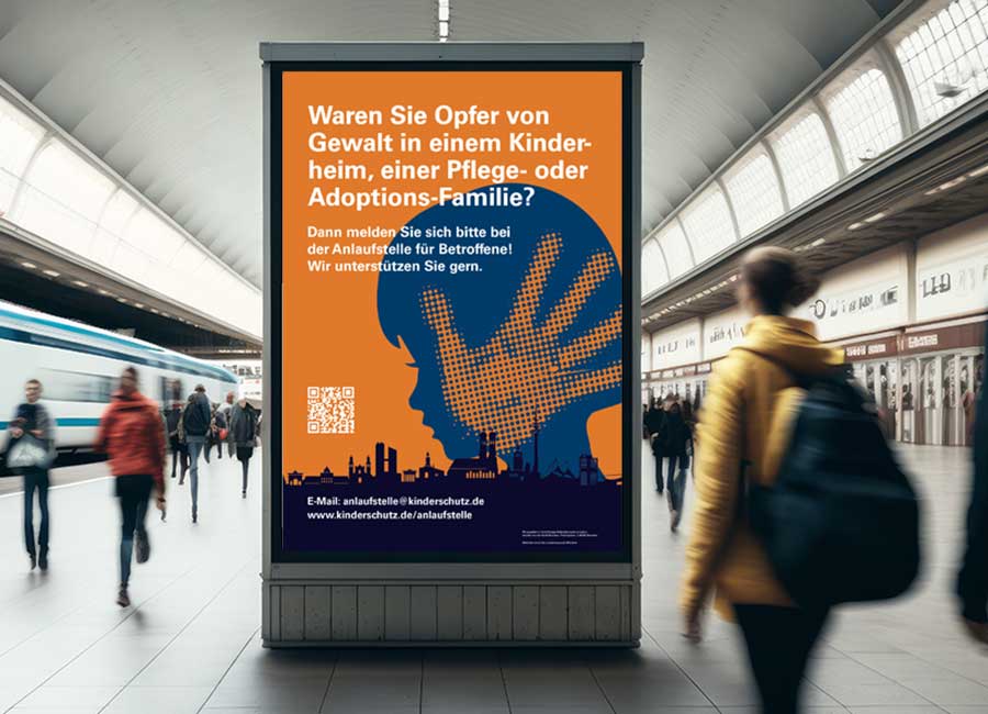 Poster für das Sozialreferat München für die Bekanntmachung der Anlaufstelle Missbrauchsfälle by Immagine Werbeagentur und Webagentur München