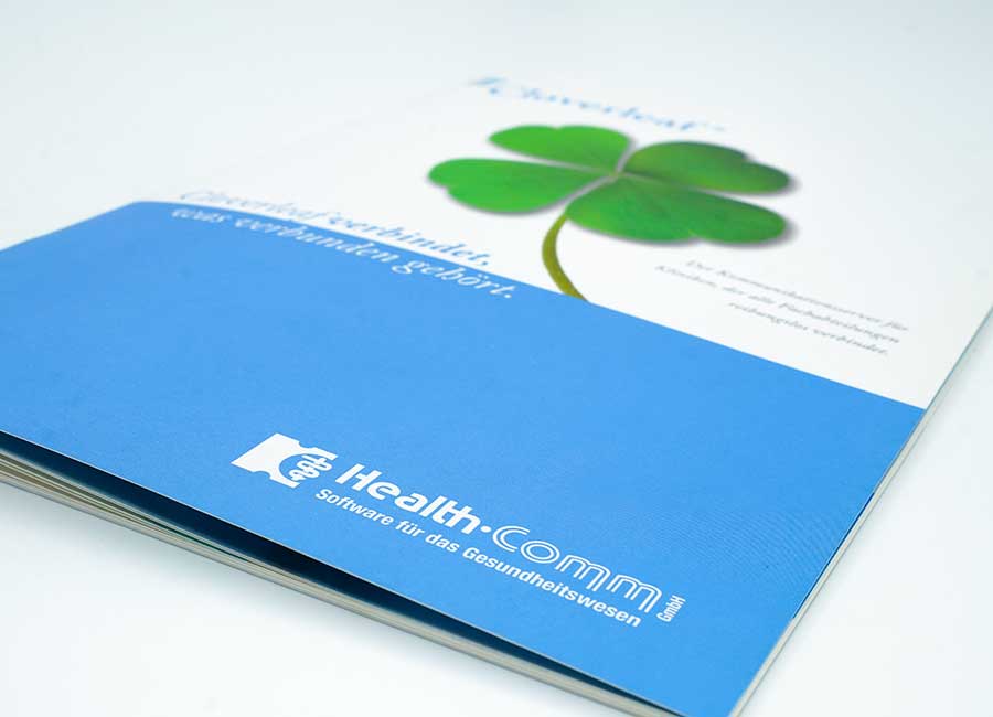 Broschüre für Health-Comm - Software für das Gesundheitswesen by Immagine Werbeagentur und Webagentur München