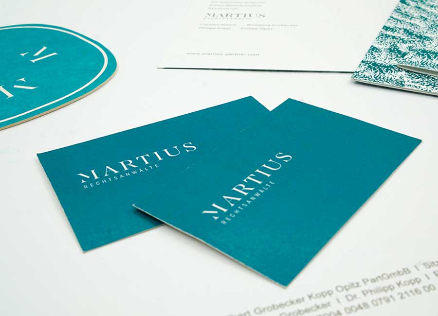 Visitenkarter für die Martius Rechtsanwälte München by Immagine Werbeagentur und Webagentur München